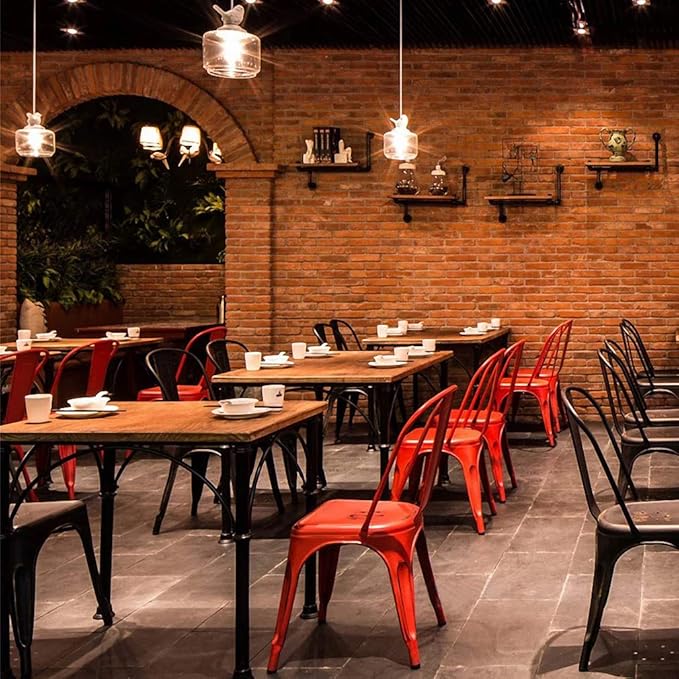 FDW Metal Dining Chairs Set of 4 Indoor Outdoor Chairs Patio Chairs Kitchen M...