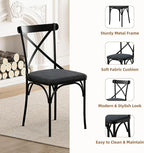 47" Round Dining Table Set for 4-6 People, Large Farmhouse Kitchen Dining Table Set with Chairs and Storage Rack, Metal Base Round Table for Home Dining Room Living Room (Cat table and 4 black chairs)