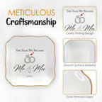 OASSIE Anniversary Wedding Gifts for Her Wife - 4"x4" Ceramic Jewelry Dish Tray - Engagement Newlyweds Couples Gifts for Women Her Wife, Mr and Mrs Decorative Trinket Dish