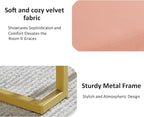 Modern Style Bedroom Single Seat Bench, Cushioned Bed end Stool, Living Room Sofa Stool, Footstool with Golden Iron Legs, Suitable for Bedroom and Living Room (Pink, 21.65"x15.74"X16.53")
