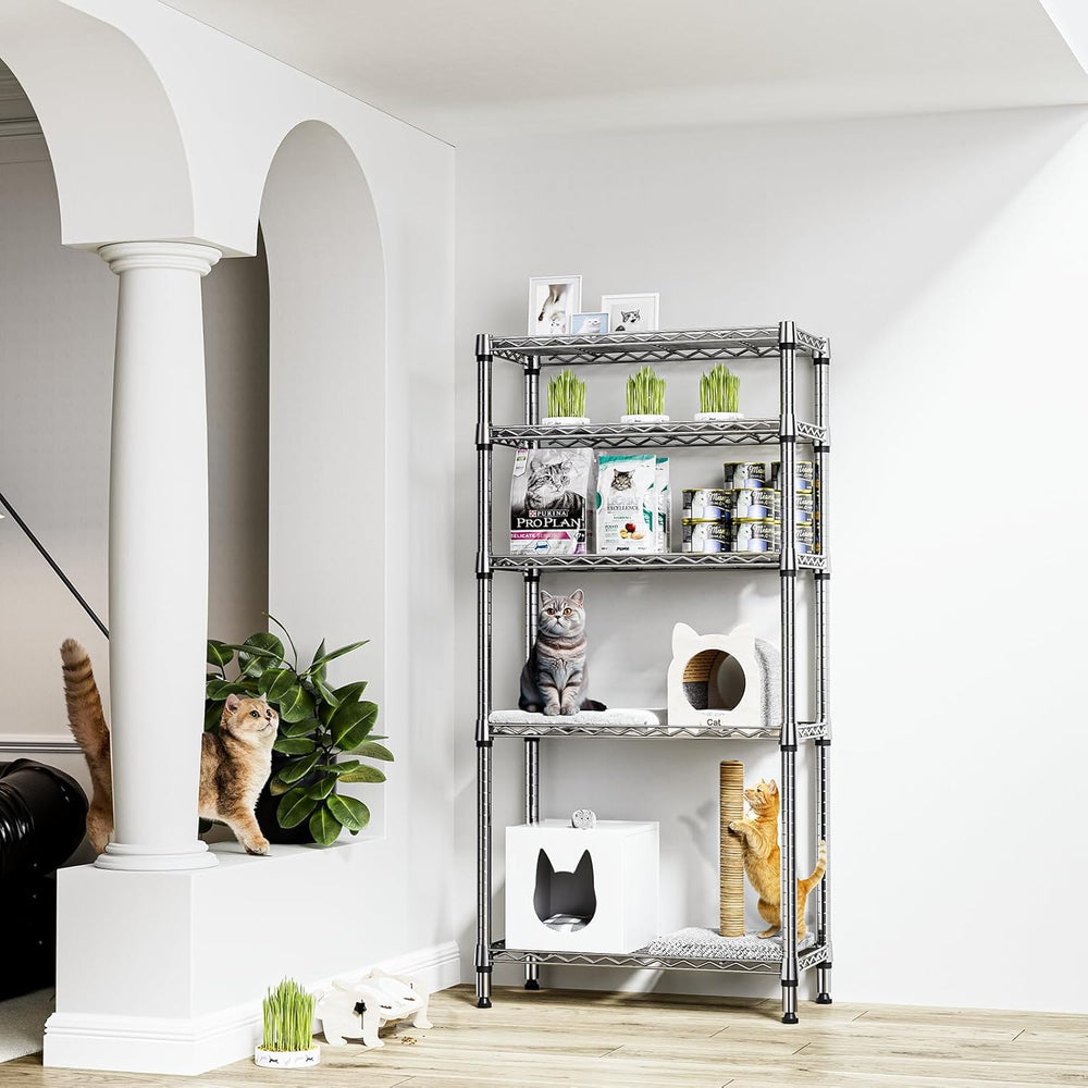 M MZG 1250 lbs 5 Tier Shelf Metal Storage Shelves Shelving Wire Rack Heavy Du...