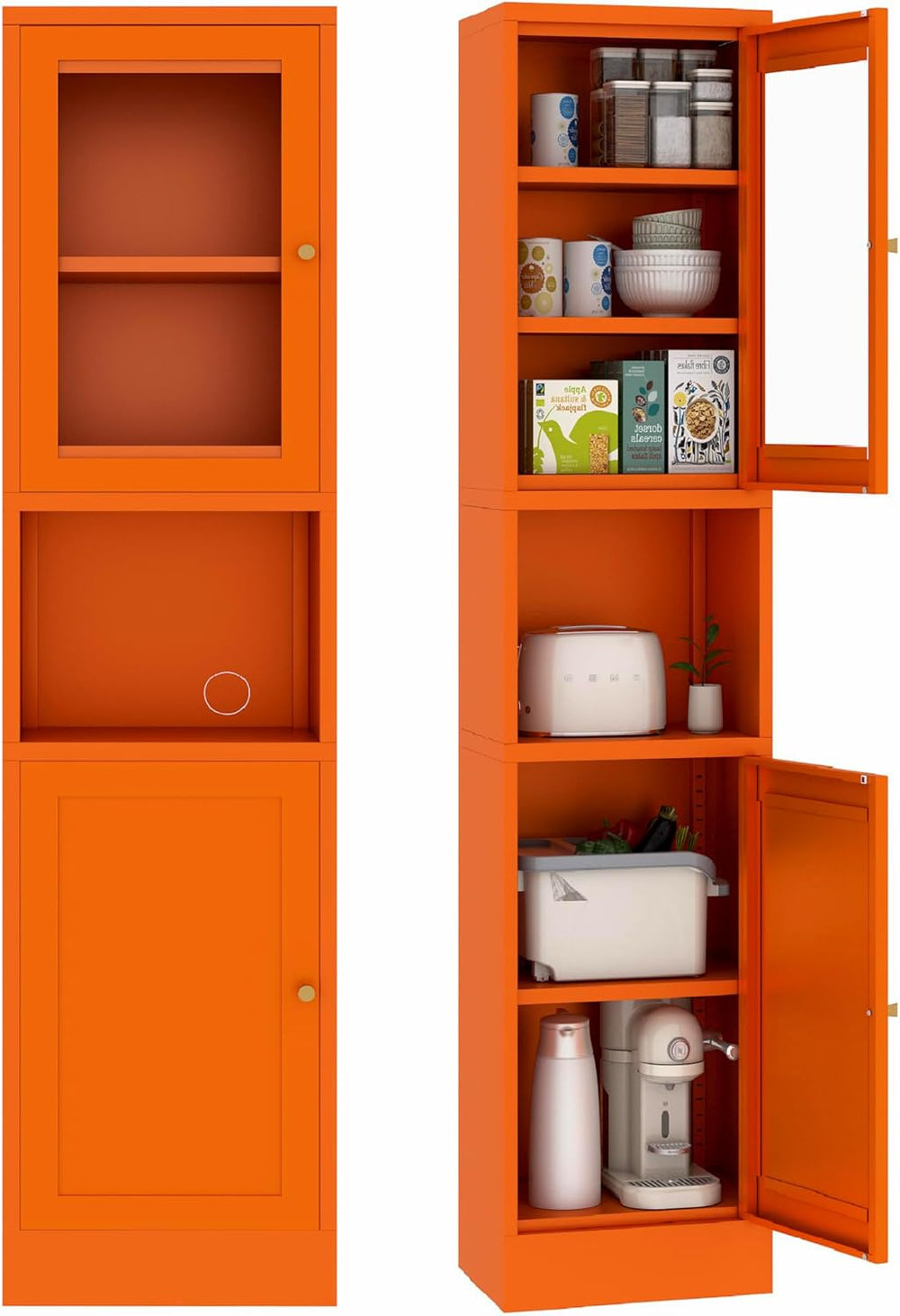 67" Tall Metal Storage Cabinet with 2 Doors & 3 Adjustable Shelves |...