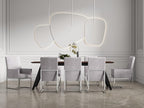 Manhattan Comfort Element Modern Velvet Dining Chairs, High Density Foam, Chrome Finish Stainless Steel Frame, High-Back, Fully Assembled Industrial Chic Accent Furniture, Set of 1, Steel
