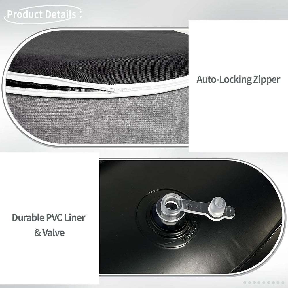 Indoor/Outdoor Inflatable Ottoman D21 x H9 inch, Round Footstool Inflatable F...