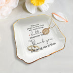 OASSIE Thank You Gifts for Women - 4"x4" Ceramic Jewelry Dish Tray | Gifts for Women, Appreciation Decor, Gold Trim Design, Ring Dish for Women, Polished Finish, Ready to Gift
