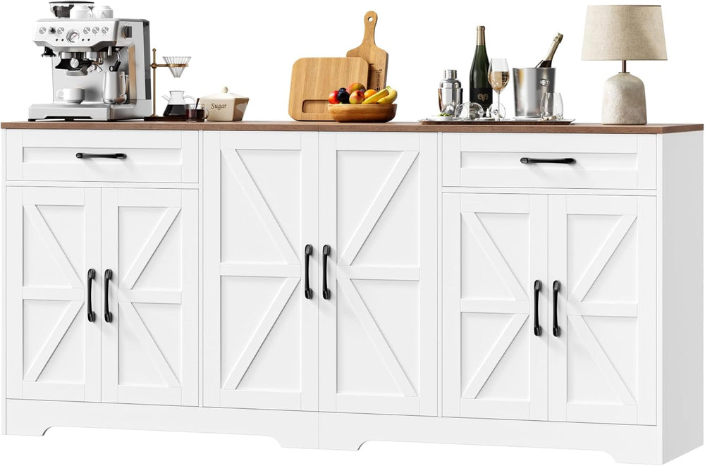 BOTLOG 71” Large Kitchen Buffet Cabinet with Adjustable Shelves