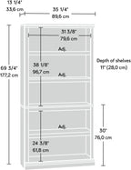 Sauder 5-Shelf Bookcase/ Book shelf, L: 35.28" x W: 13.23" x H: 69.76", Cinnamon Cherry finish