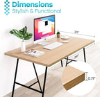 Kaboon Universal Tabletop 36"x20", Solid One-Piece Melamine Table Top, Double L-Desk Floating Desk DIY, Home and Office Countertop, Light Walnut
