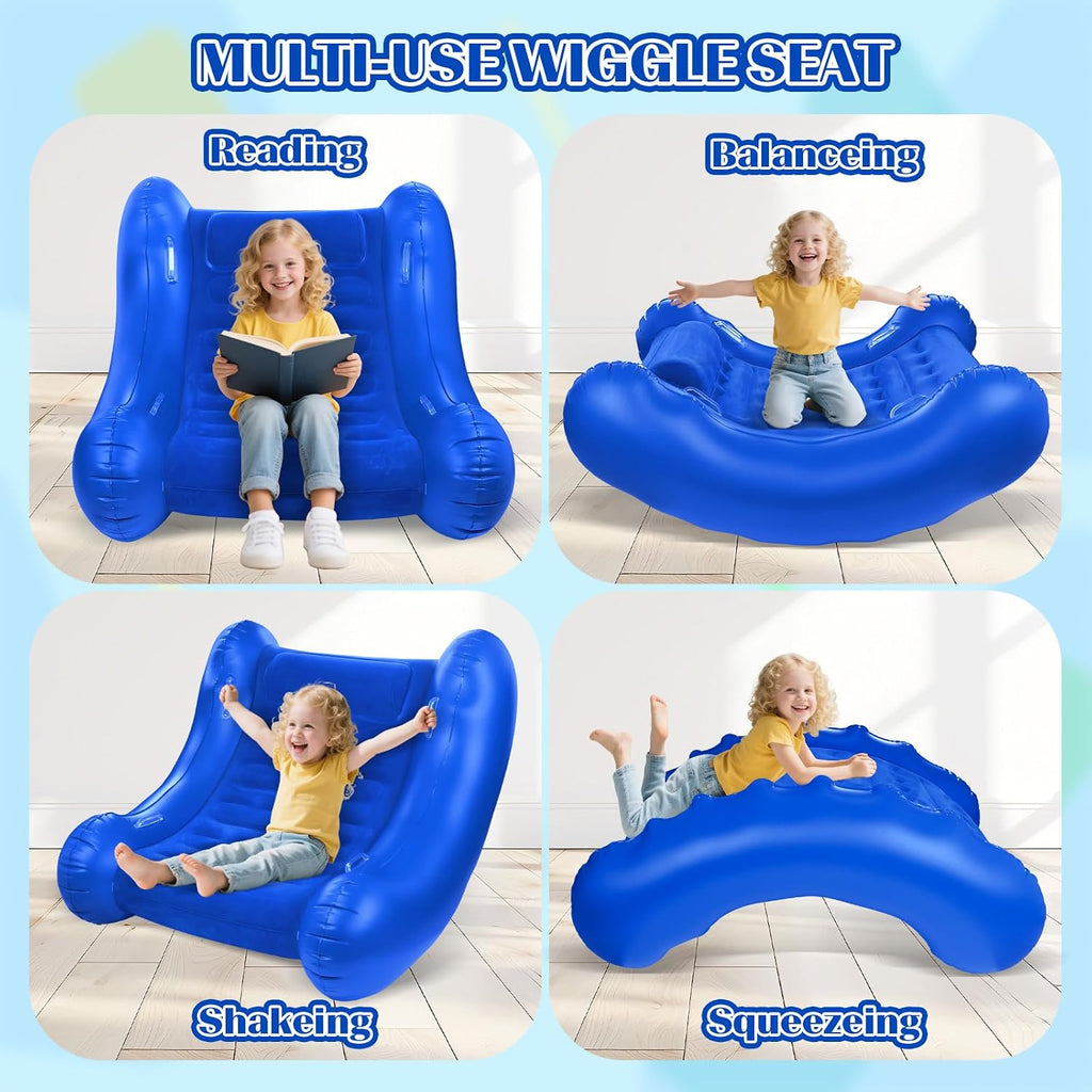 Sensory Rocker Chair for Kids, 42” x 42” x 38” Inflatable Pod Rocking Chair, Air Cloud Rocker, Autistic ADHD Sensory Chairs for Child, Indoor/Outdoor Toddler Rocking Chair