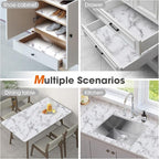 Beautysaid Shelf and Drawer Liner for Kitchen Cabinet, Non Adhesive Non Slip Shelf Paper Waterproof Washable Thickened for Dresser Pantry Shelve Bathroom Protector Liner(Marble,12 in x 30 FT)