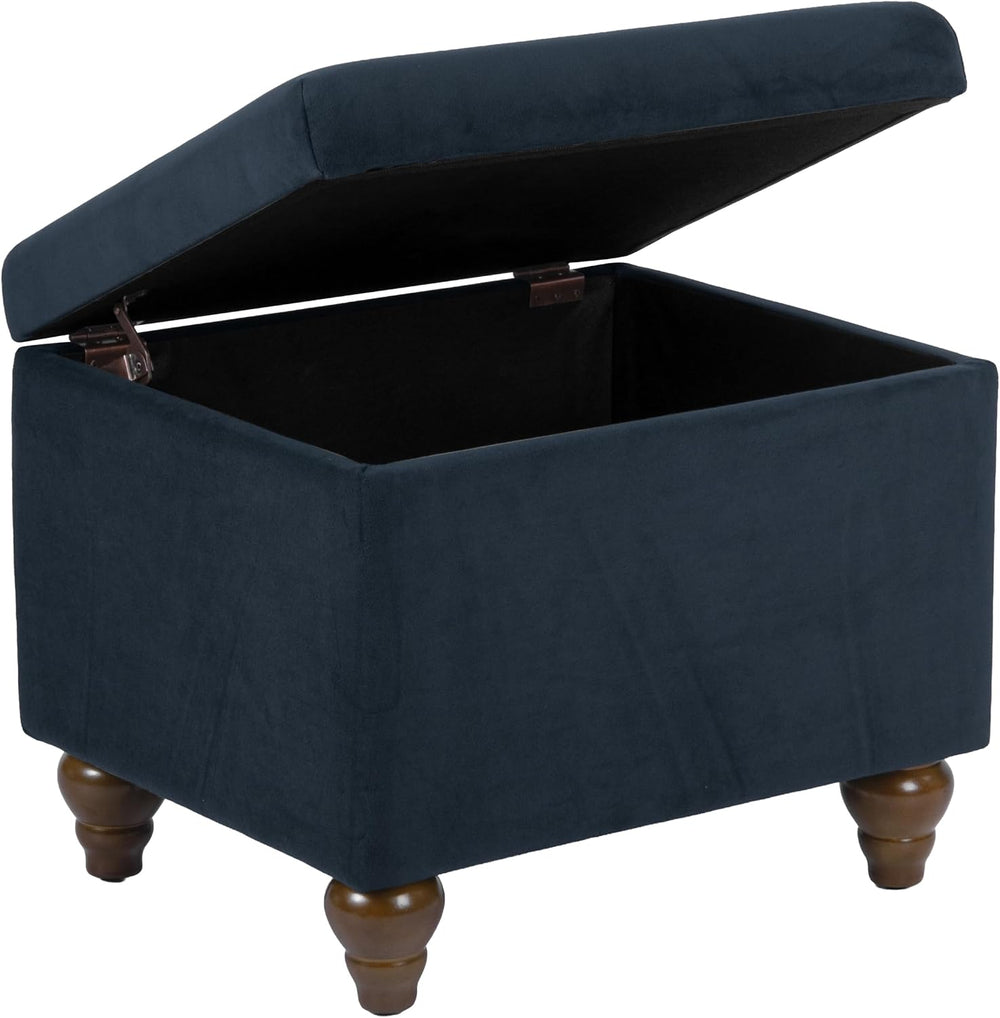 HomePop 22" Medium Rectangular Storage Ottoman - Blue Velvet
