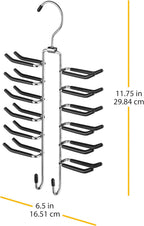 Whitmor Swivel Tie Hanger with Belt Loops Chrome / Black