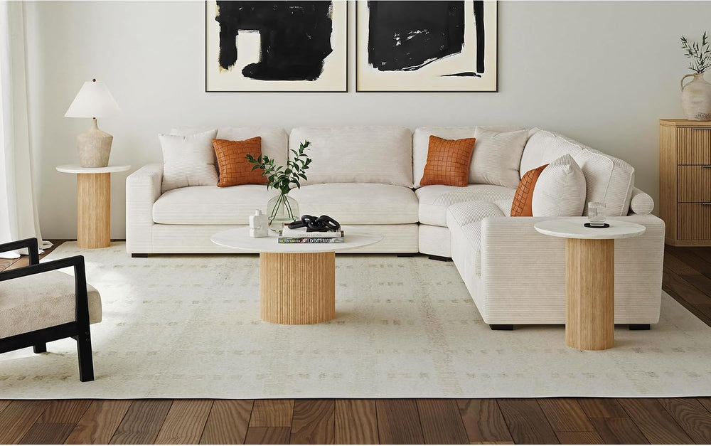Picket House Furnishings Sutton 3PC Occasional Table Set with White/Natural