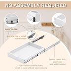 Menkxi 2 Set Pull out Tray Cabinet Organizer Wooden Pull Drawers storage Slide out Pantry Shelf for Base Cabinet Kitchen Gentle Close Fully Assembled Accessories(White,15'' X 21'' X 3'')