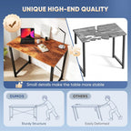 DUMOS 31 Inch Small Computer Desk for Home Office, Modern Study Writing Gaming Work Table Simple Style for Bedroom with X-Shaped ReInchforcement, Rustic Brown