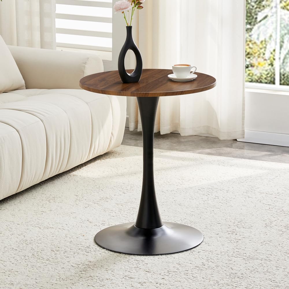 Round Dining Table, 23.6" Circle Tulip Table with Thickened Tabletop &am...
