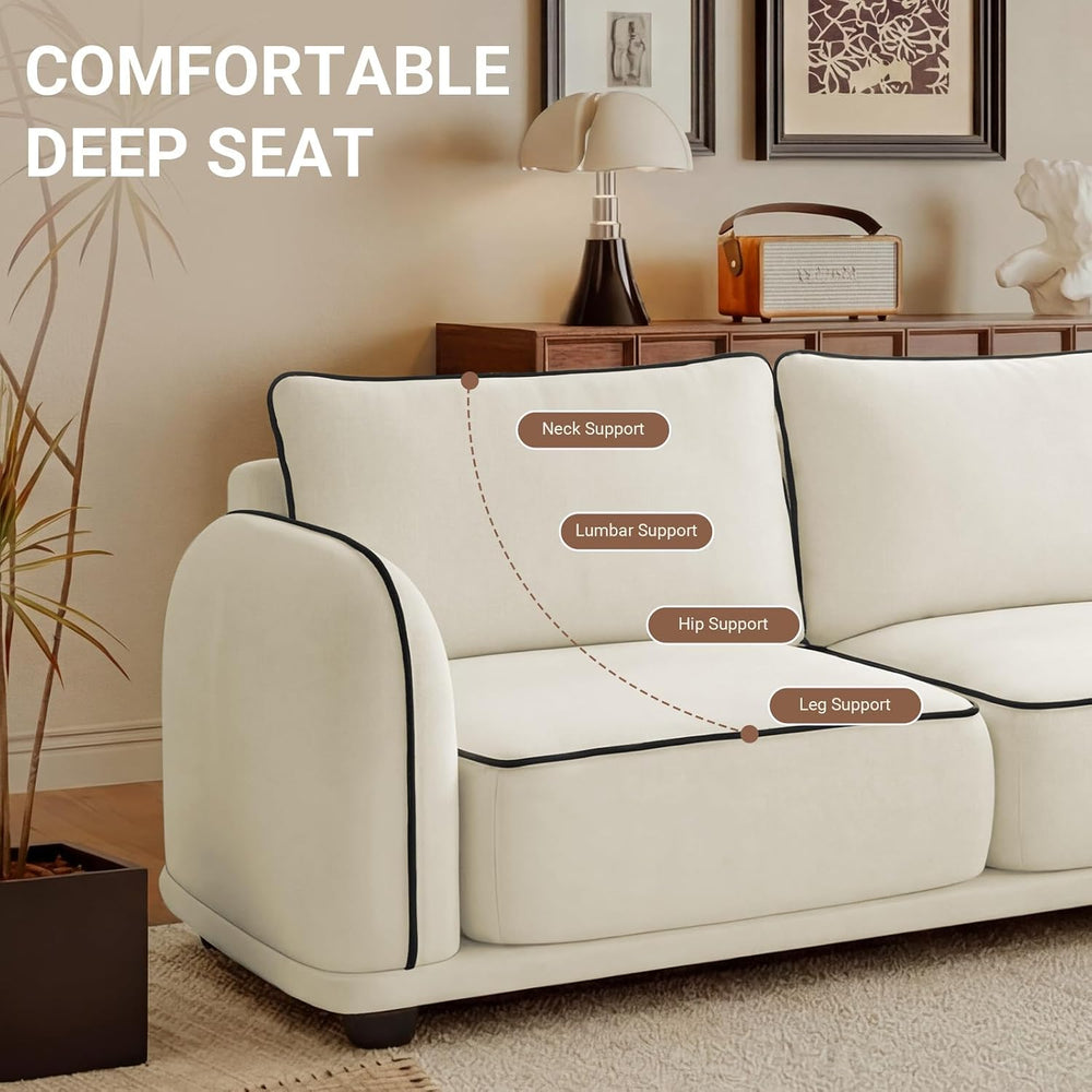 104 Inch L Shaped Modular Sectional Sofa, 4 Seater Modern Cloud Chenille Comf...