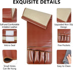 Non-slip Couch Organizer Armchair Caddy, Artificial Leather TV Remote Control Holder Bedside Caddy with 5 Pockets for Key Glasses Phone Magazine Holders.