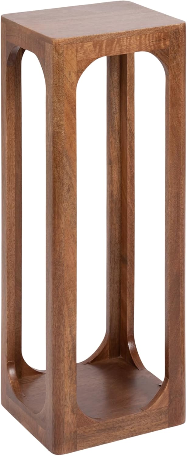 Kate and Laurel Dahl Mango Wood Square Tea Table, 10 x 10 x 30, Walnut Brown,...