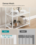 SONGMICS 5-Tier Metal Storage Rack, Shelving Unit with X Side Frames, Dense Mesh, 12.6 x 23.6 x 57.3 Inches, for Entryway, Kitchen, Living Room, Bathroom, Industrial Style, Cloud White UBSC165W01