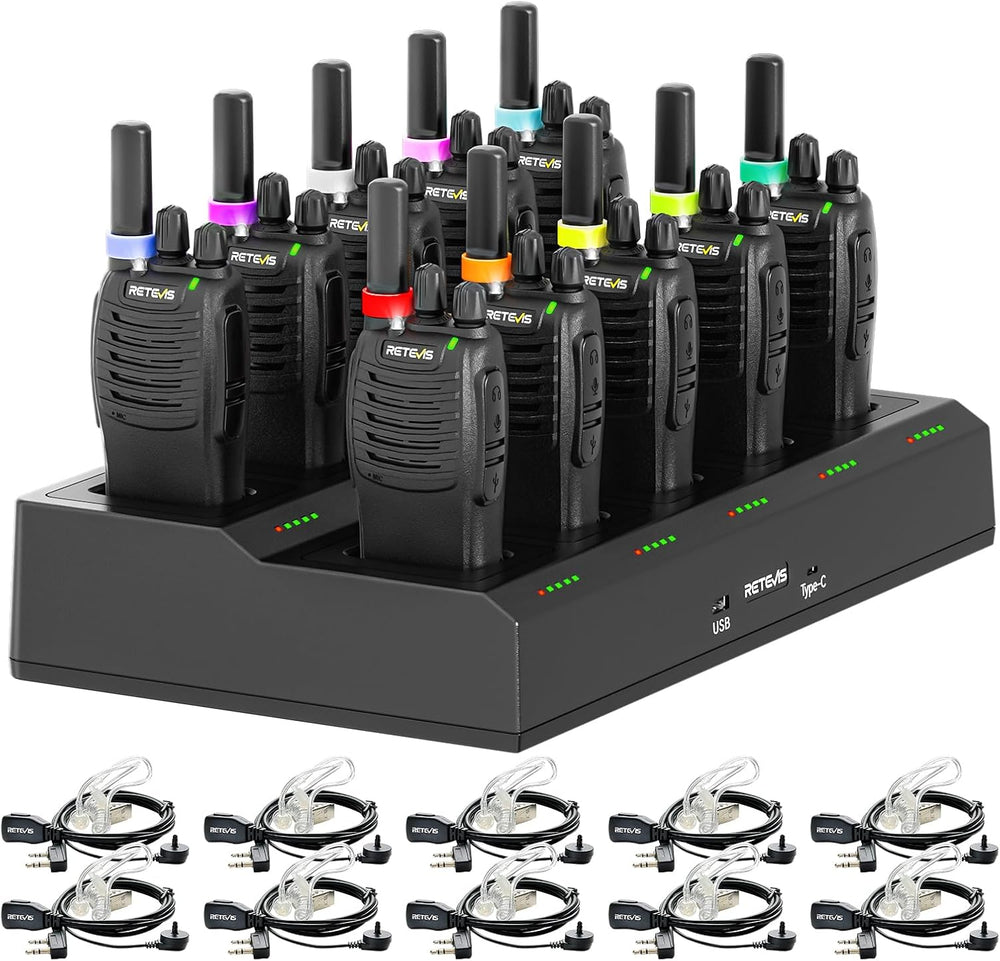 Retevis H-777 Walkie Talkies Adults, 2 Way Radio with Earpieces (10 Pack)