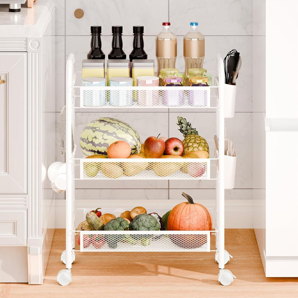 Fruit Vegetable Storage Basket, 3/4/5 Tier Stackable Metal Mesh Storage Baske...