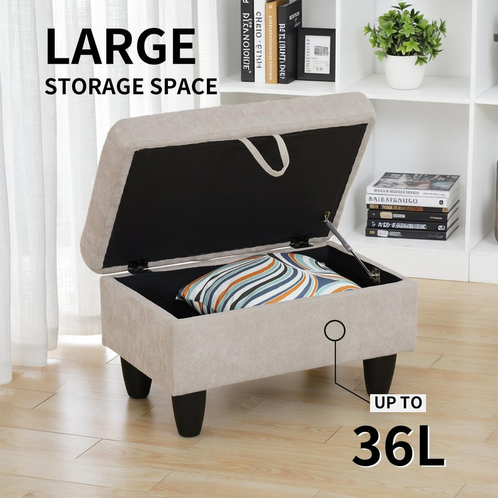 Storage Ottoman Bench,28.5" Large Square Ottoman with Storage, Foot Rest...