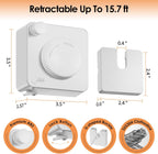 Yejay Retractable Clothesline Indoor, Non-Sagging Clothes Line Retracting Outdoors,Wall Mounted Heavy Duty Clothes Drying Line, Space-Saving Laundry Line for Balcony, Bathroom - 15.7Ft (White)