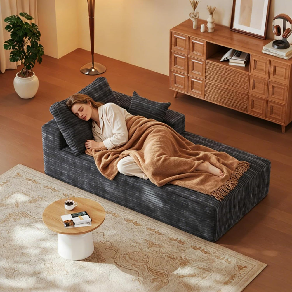 35" Sofa Bed, Boneless Cloud Couch, Rectangular Couch for Living Room, O...