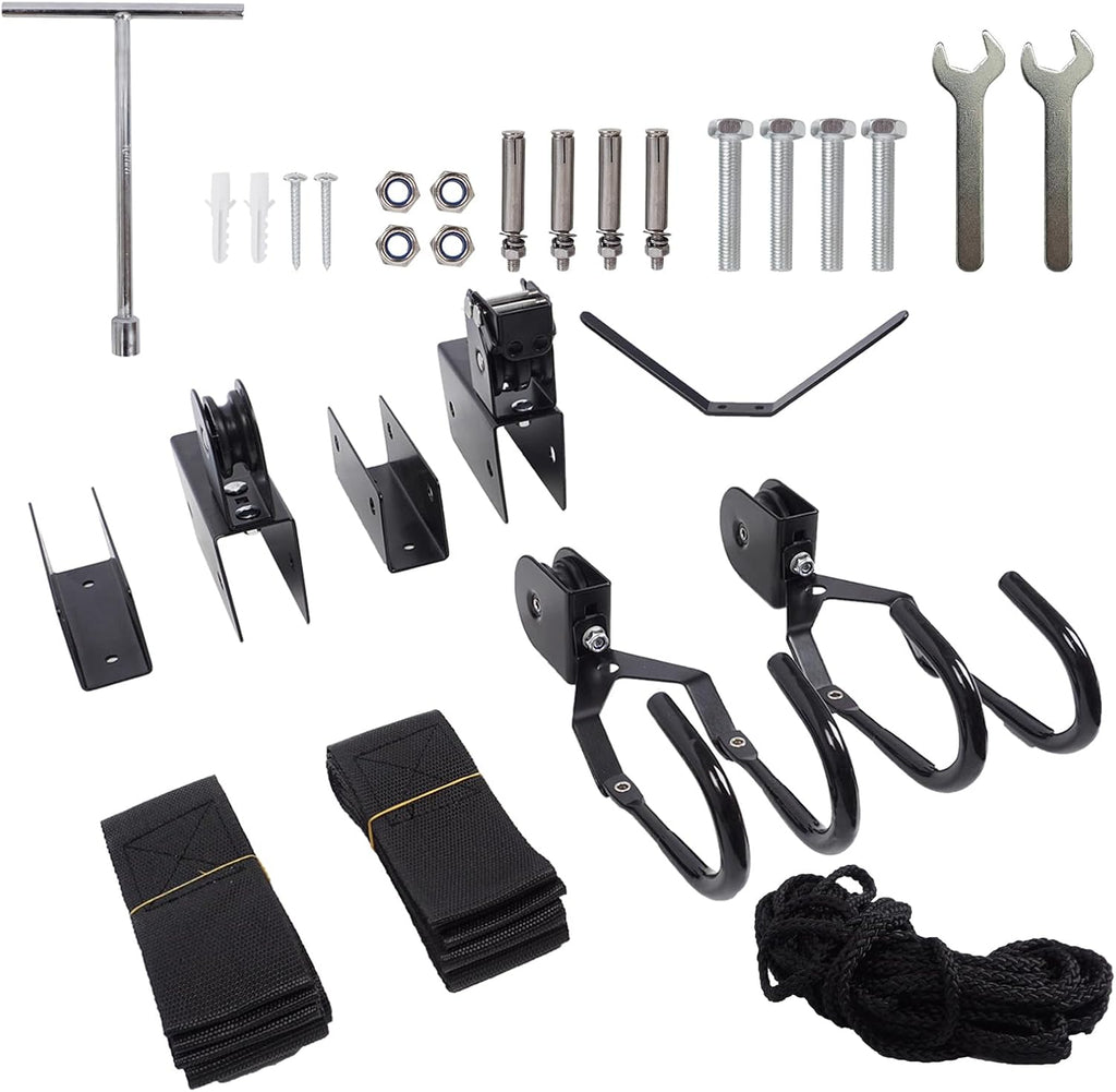 SYDSZ Ladder Storage Ceiling Hoist – Garage Pulley Lift System for Ladder Carrier Fits Garage or Shed with 125lb