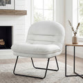 Saucer Chair, Small Foldable Floor Chair, PU Leather | Folding Adjustable Backrest, Bedroom, Living Room, Dorm, Small Spaces Apartment, Adults, White