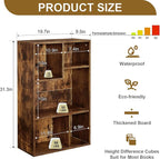VECELO Modern Bookshelf, 5 Cube Shelf, Fits Tallest Hardcovers, Horizontal Available, Storage Organzier for Home Office, Vintage Brown
