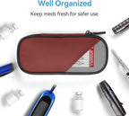 Insulin Travel Case Diabetic with 2 Reusable Ice Packs for Insulin Pen and Other Diabetic Supplies, Insulin Cooler Travel Case for The Daily Life and Trip, Red with Gray