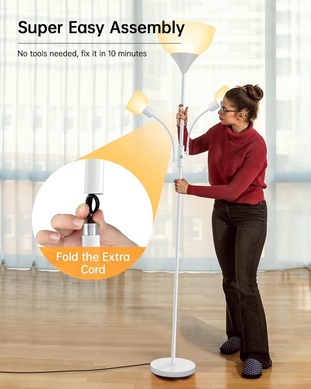 Floor Lamp, Torchiere Floor Lamps for Living Room, 71 Inch Tall Standing Lamp...