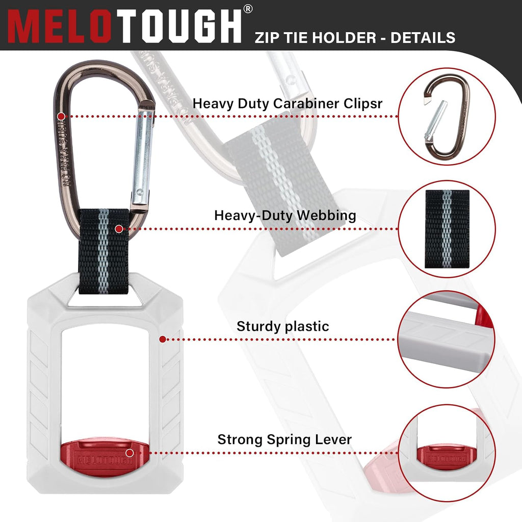 Melotough Zip Tie Organizer Zip Tie Holder,Wire Ties Keeper for Multi-Purpose Indoor and Outdoor Use,4Pcs