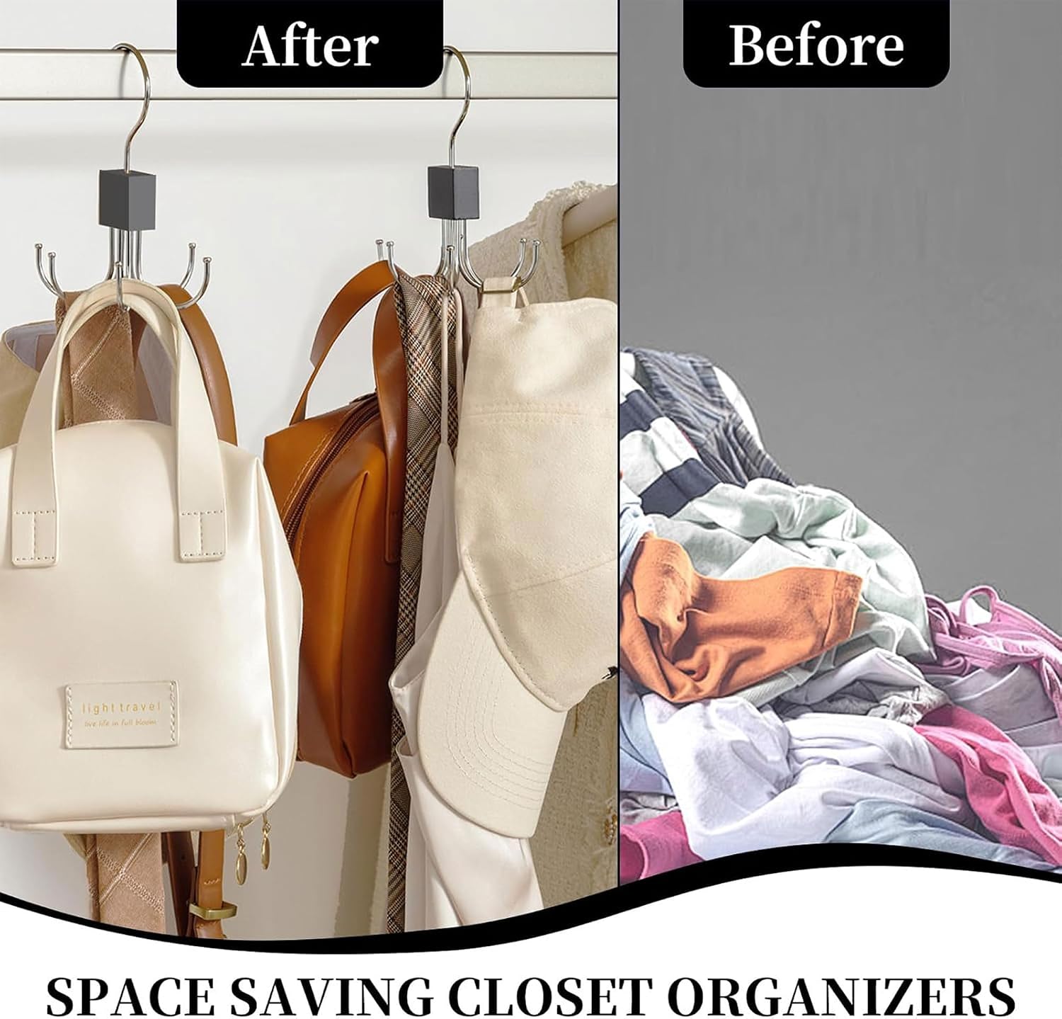 1PC 360° Rotatable Belt Hanger for Closet, Max 24 Belt Storage Organizer Rack, Space Saving Closet Organizers and Storage for Bra, Tank Top, Tie, Scarf and Purse