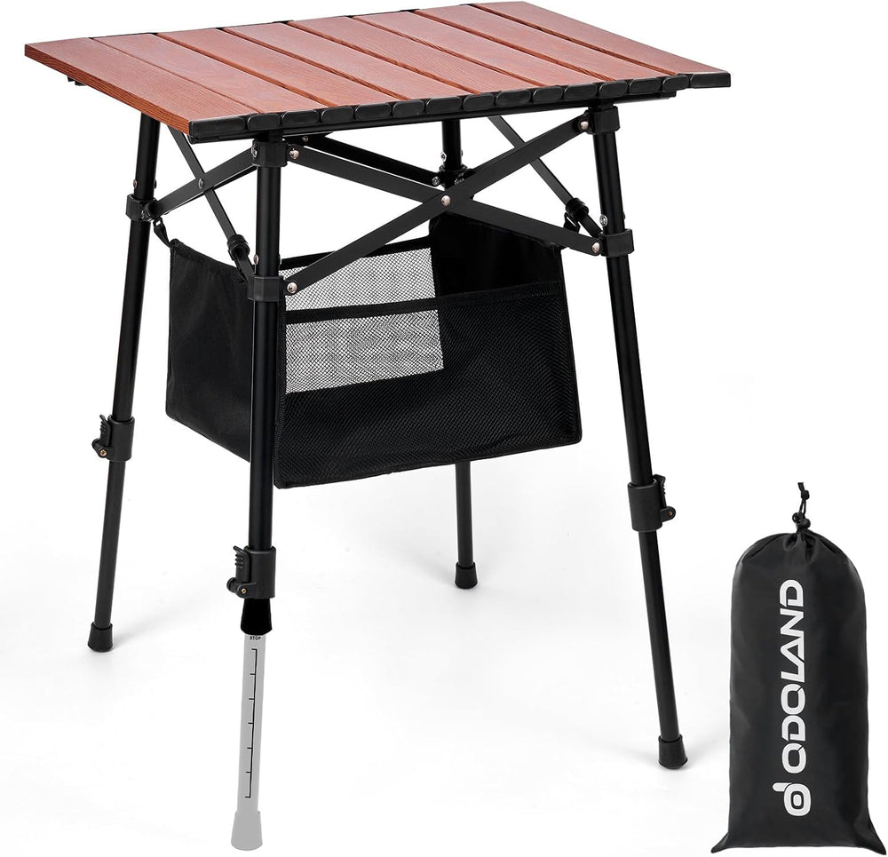 Odoland Portable Camping Table, Folding for Beach Outdoor Adjustable Height |...