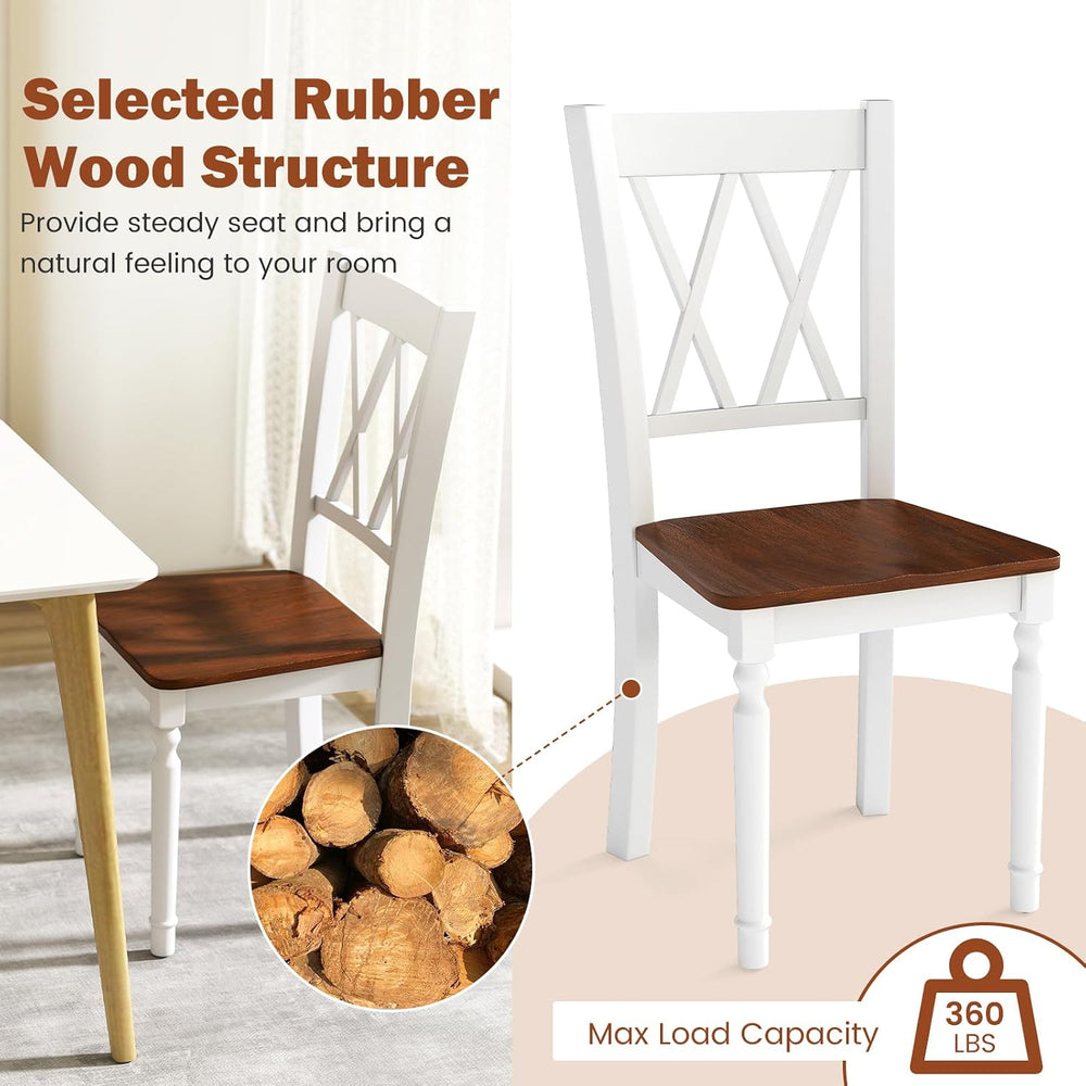 GOFLAME Wooden Dining Chairs Set of 4, Farmhouse Kitchen Side Chairs with Erg...