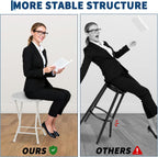 Folding Stool with Handle - Folding Chair, Folding Bar Stool with Non-Slip Feet, 600 lbs Capacity, Indoor and Outdoor Foldable Stool for Adults (13"×11.5"×18")
