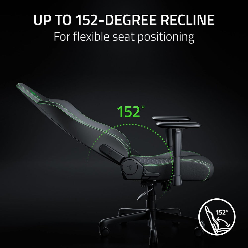 Razer Iskur V2 X NewGen Ergonomic Gaming Chair, Black/Green | Gen-2 EPU Leath...