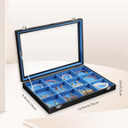 Stratalife Jewelry Organizer Bracelet Earring Holder Organizer Jewelry Drawer Storage Anti Tarnish Bangle Ring Holder Box for Women 12 Grid (Blue Black)