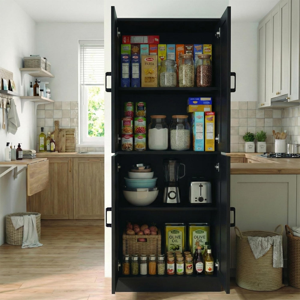 DIYART 71" Tall Kitchen Pantry Cabinet, Freestanding Food Storage Organi...