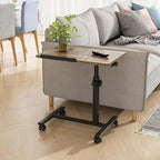 Overbed Table Bedside Desk Hospital Bed Table Mobile Rolling Laptop Stand Tilting Medical with Wheels Adjustable Height (Yellow)
