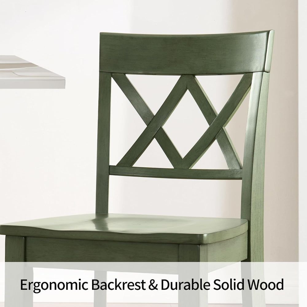 DUHOME 24'' Counter Height Barstools Set of 4, Wood Barstools with Fo...