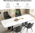 Nalupatio Modern Dining Chairs Set of 4, Comfy Dining Room Chairs with Thick Cushions, Upholstered Fabric Kitchen Side Chairs with Metal Legs, Black