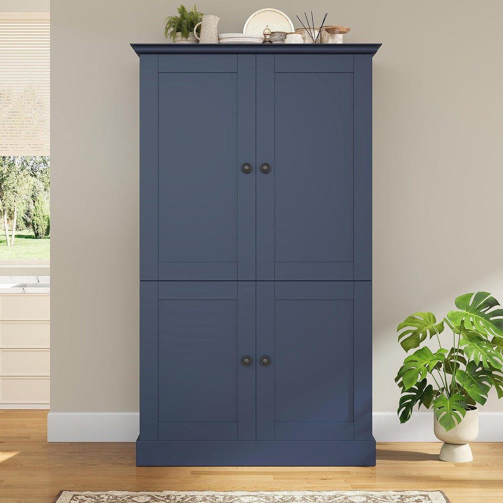 71" H Large Kitchen Pantry with 4 Doors, Freestanding Buffet with 3 Draw...