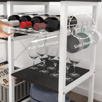 sogesfurniture 3-Tier Kitchen Baker's Rack Utility Shelf Microwave Stand with Storage and Drawer Storage Cart Workstation Shelf,Black BHUS-W5S-BK