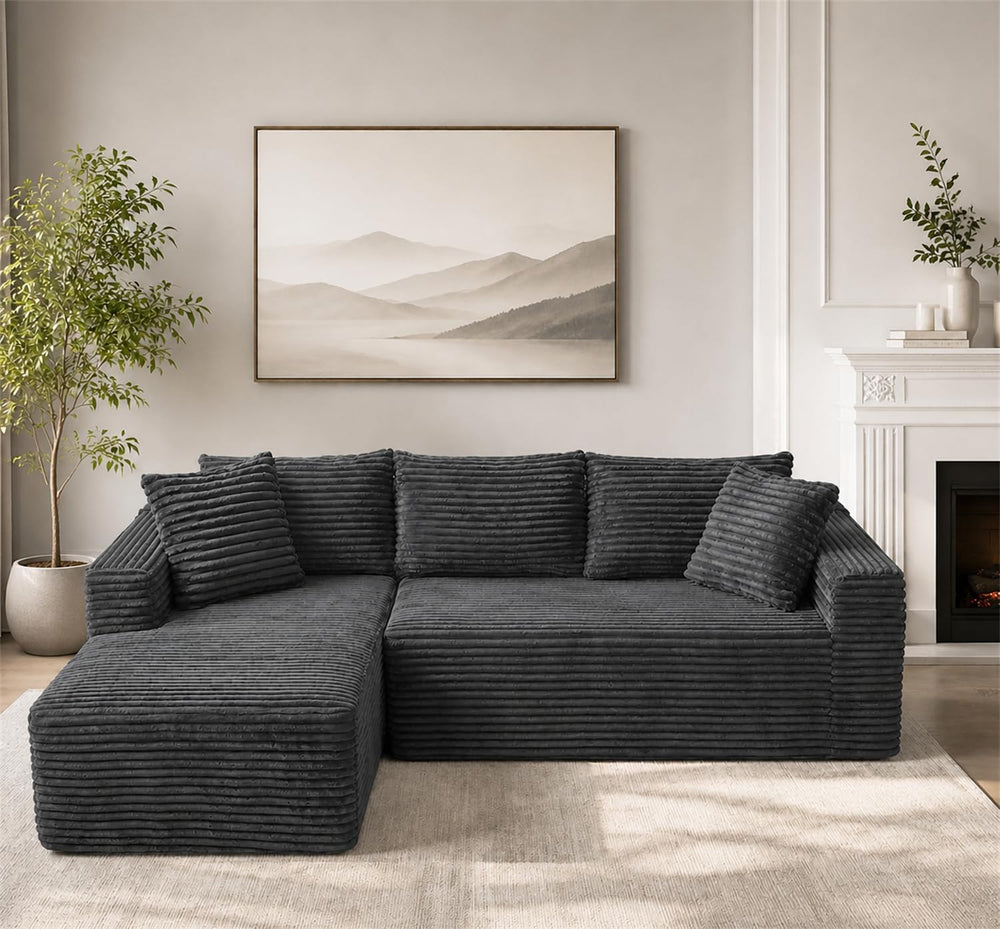 108" Modular Sectional Cloud Couch for Living Room Deep Seat L Shapes Co...