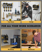Power Tool Charging Station - 3 Layer Wall Mount Power Tool Organizer with Charging Station for Power Drill, 6AC Outlets, Great as Heavy Duty Tool Rack & Tool Holder for Garage Organization