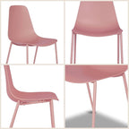 Poly & BARK Isla Modern Kitchen Chairs Set of 4 - Plastic Dining Chair with Metal Legs - Quick Assembly Simple Cafe Chairs Plastic for Indoor or Outdoor - Blush Pink